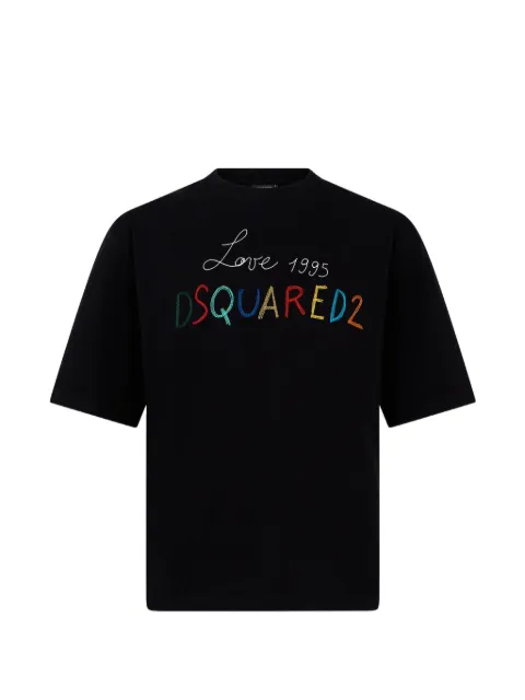 DSQUARED2 1995 embroidered loose-fit T-Shirt Black S74GD1590D20033