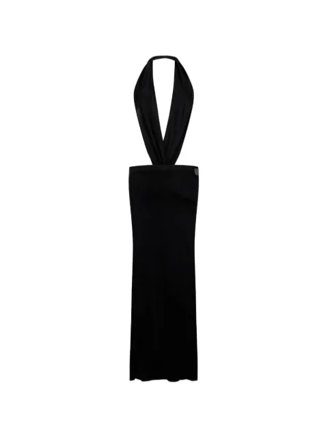 DSQUARED2 deep-cut shiny viscose jersey long dress Black S75CV0996S24586