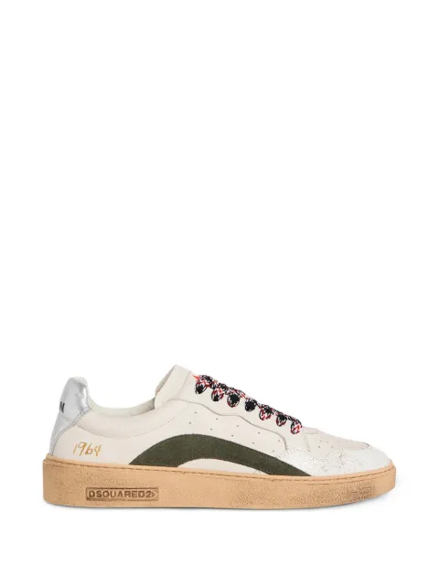 DSQUARED2 Rider distressed-effect panelled sneakers White SNM049411509021