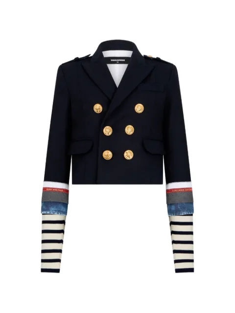 DSQUARED2 Hybrid wool-mix peacoat blazer Blue S75BN0961S53003
