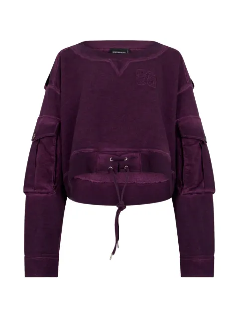 DSQUARED2 D2 Upside Down supernegative-dyed crewneck sweatshirt Purple S75GU0634D25025