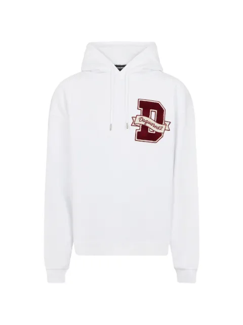 DSQUARED2 logo-patch hoodie White S74GU0978D25031