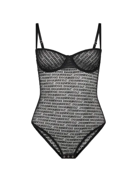 DSQUARED2 logo-print bodysuit Black D8F056240ISA01