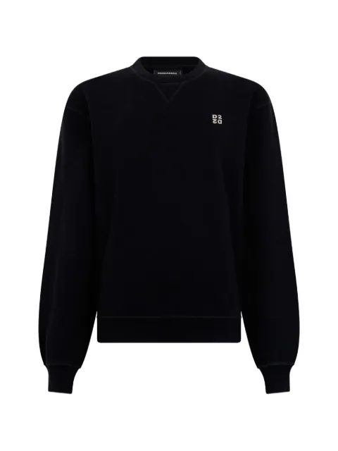 DSQUARED2 metal D2 Upside Down cool fit crew neck sweatshirt Black S75GU0642D25037