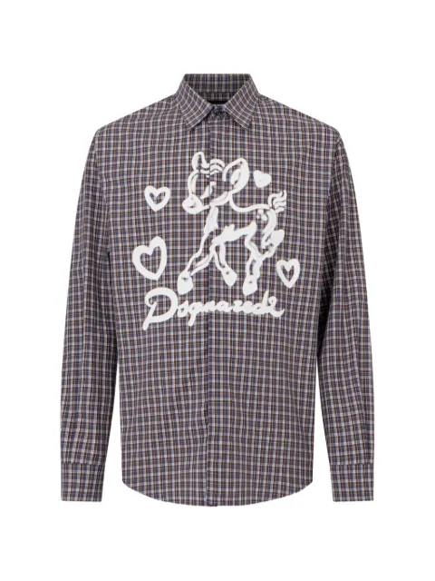 DSQUARED2 classic check dropped shoulder shirt Grey S74DM1046D35513
