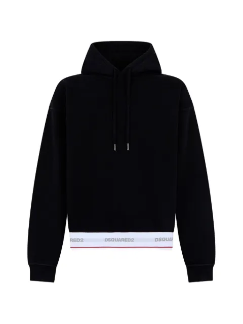 DSQUARED2 logo-tape relax-fit hoodie Black S71GU0768D25028