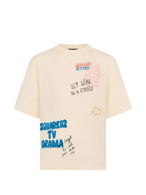 DSQUARED2 D2 loose fit T-shirt Neutrals S74GD1586D20033