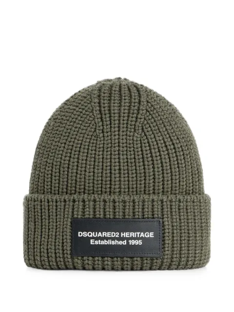 DSQUARED2 Heritage knit beanie Green KNM021801W00306