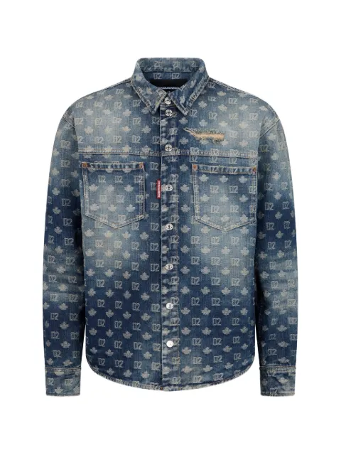 DSQUARED2 monogram denim carpenter shirt Blue S74DM1043D30023
