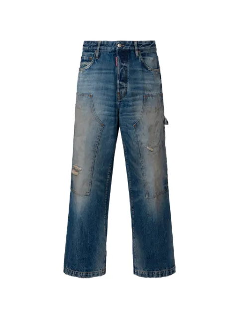 DSQUARED2 Grease Monkey spot baggy carpenter jeans Blue S74LB1978D30042