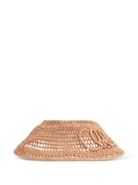Chloé logo-embroidered raffia visor Neutrals CH26AHV01NRF