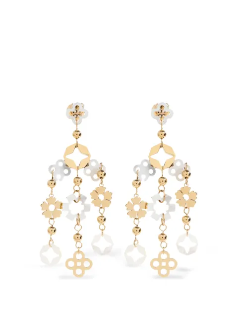 Tory Burch floral-motif drop earrings Gold 186450