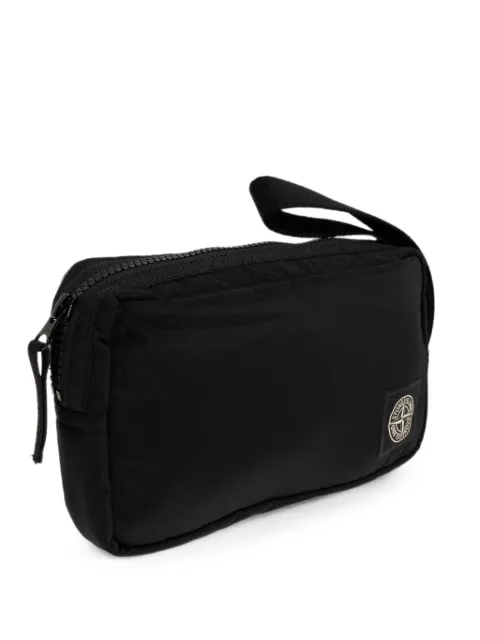 Stone Island logo-patch wristlet tote bag Black L2S159200019S0251