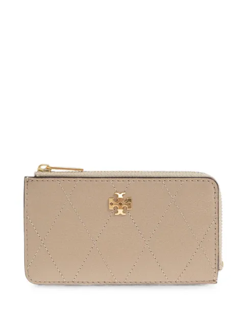 Tory Burch quilted leather card holder Neutrals 186054