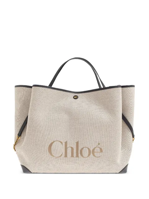 Chloé large Clover tote bag Neutrals CH26AS654S63