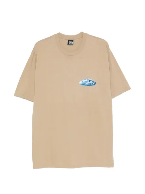 Stüssy Wave Oval logo-print cotton T-shirt Green 1905181