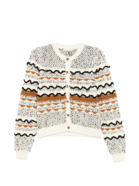 Ulla Johnson Cecilia fringed buttoned cardigan Neutrals SP260715