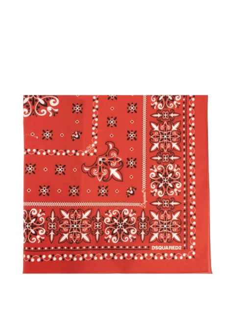 DSQUARED2 paisley-print cotton bandana scarf Red FUM001708CS0205