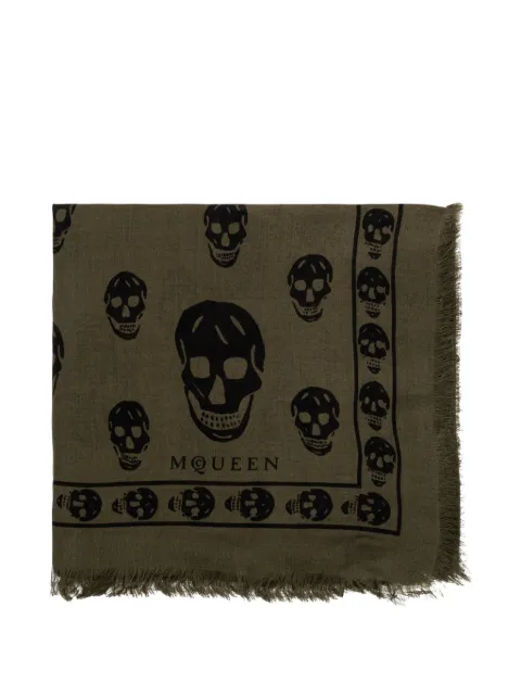 Alexander McQueen skull-print scarf Green 8078894943Q