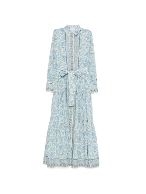 MC2 Saint Barth Jensen floral-print tiered maxi dress Blue JNS0001