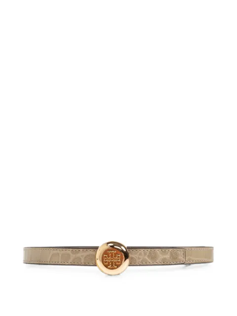 Tory Burch crocodile-effect logo-buckle belt Neutrals 184686