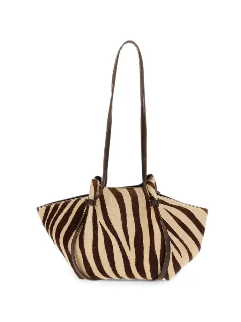 Yuzefi zebra-print pony-effect shoulder bag Neutrals YUZPF26HBMO