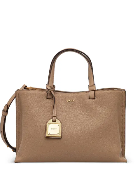 DKNY Alya logo-plaque tote bag Neutrals R44D1I53