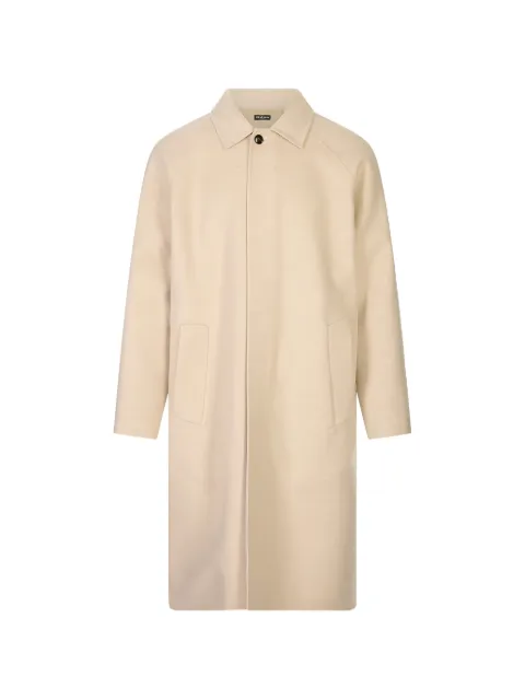 Kiton raglan-sleeve single-breasted coat Neutrals UW2473V0405L
