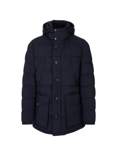 Kiton quilted hooded jacket Blue UW2468V0427L