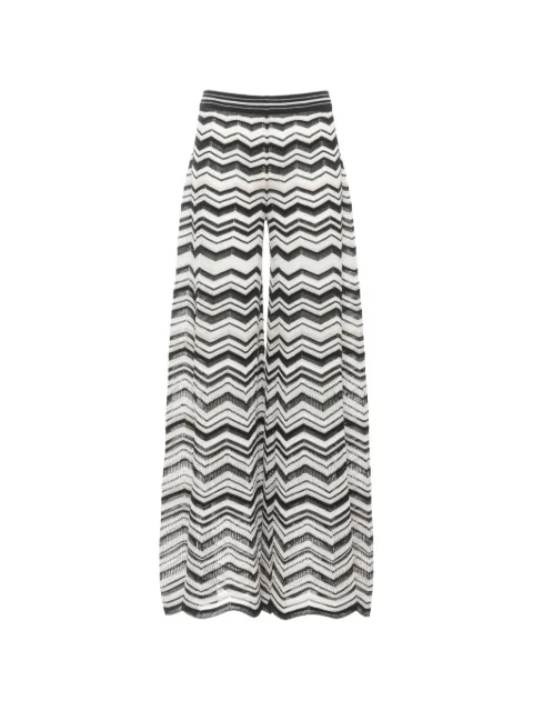 D.Exterior geometric-pattern Lurex-detail palazzo pants Black 624622NERO