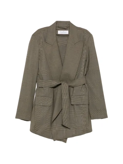 Max Mara check-pattern belted jacket Brown 2621046091000
