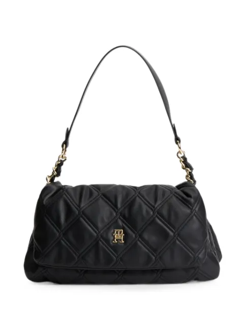Tommy Hilfiger quilted logo-plaque shoulder bag Black AW0AW18717BDS