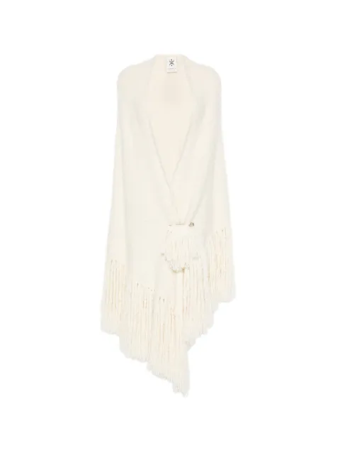 Chiara Is fringe-trim cape Neutrals SMAN004WS