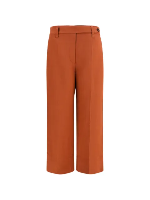 Brunello Cucinelli cigarette pressed-crease wide-leg trousers Orange MH126P9184C4182