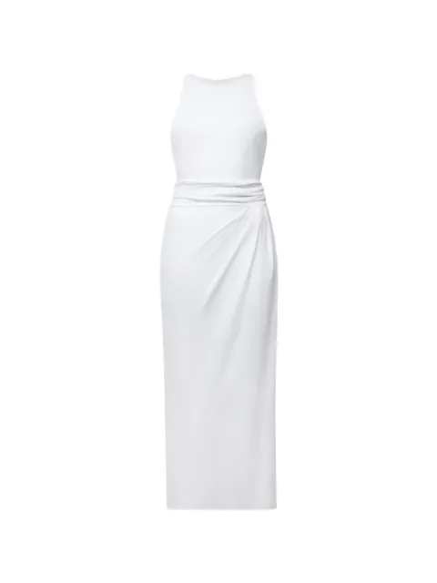 Another Tomorrow sarong-tie sleeveless midi dress White A224CT073TCWHT