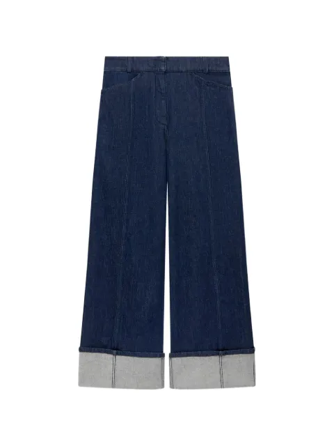 Another Tomorrow cuffed seamed jeans Blue A425PT073CORND