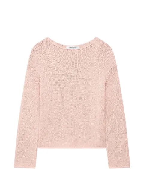 Another Tomorrow draped-knit oversized sweater Pink A220KS001COQTZ