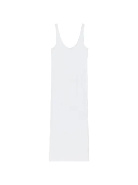 Another Tomorrow asymmetric-seam bias-cut dress White A219CD001TCWHT