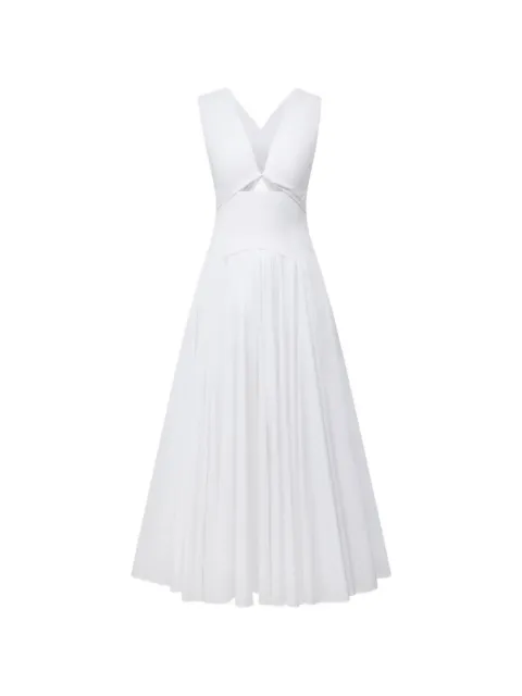 Another Tomorrow cutout twisted-waist dress White A224DR066COWHT