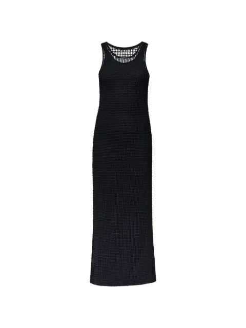 Another Tomorrow bead-embroidered midi dress Black A424KT143VIIDG