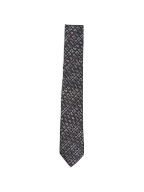 Ferragamo Gancini jacquard silk tie Blue 794433
