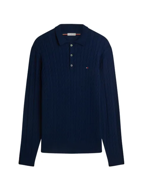 Tommy Hilfiger cable-knit polo-collar sweater Blue MW0MW41955