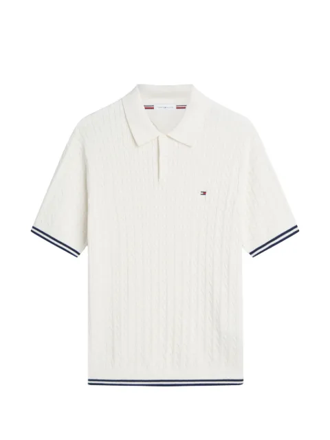 Tommy Hilfiger cable-knit polo sweater White MW0MW40701