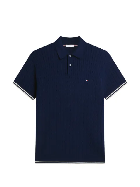 Tommy Hilfiger cable-knit short-sleeve polo shirt Blue MW0MW40701