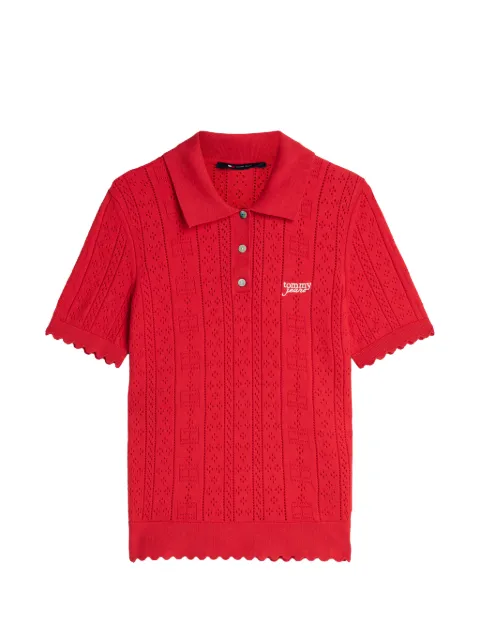 Tommy Hilfiger pointelle-knit scalloped-edge sweater Red DW0DW22932