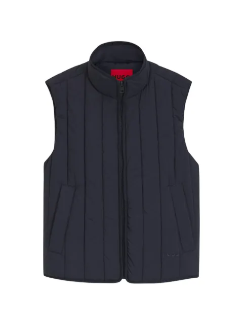 HUGO logo-patch quilted gilet Blue 50552653