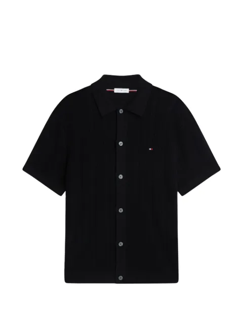 Tommy Hilfiger pointelle-knit button-up sweater Black MW0MW43249