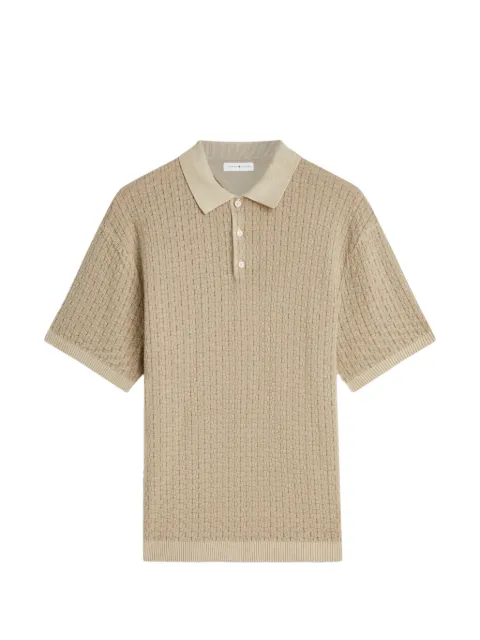 Tommy Hilfiger basket-weave polo shirt Neutrals MW0MW43246