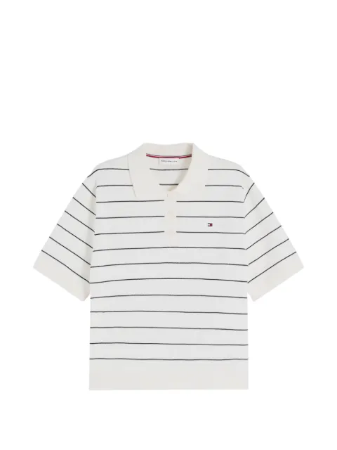 Tommy Hilfiger striped short-sleeve polo top White WW0WW50106