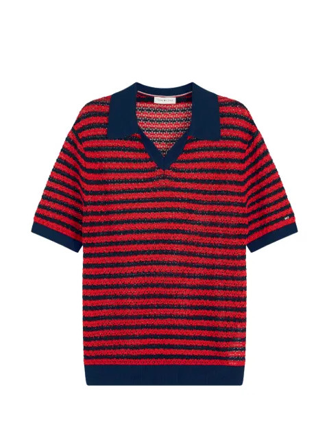 Tommy Hilfiger striped short-sleeve sweater Red WW0WW50060